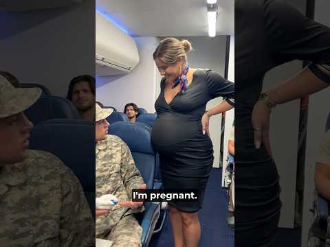 Soldier gets pregnancy surprise mid flight 🥹