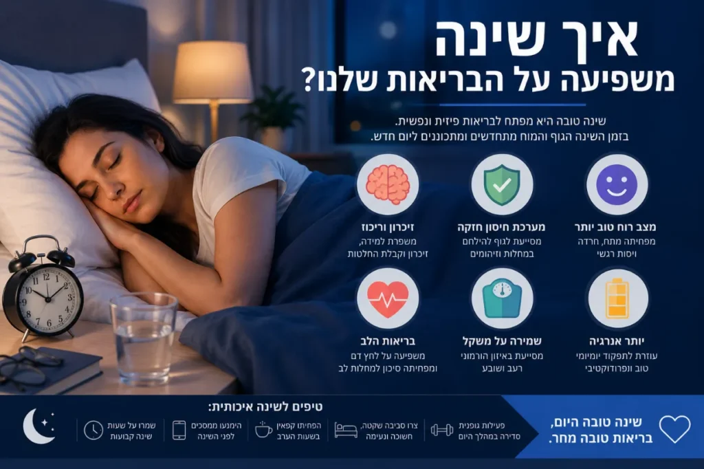 איך שינה משפיעה על הבריאות שלנו