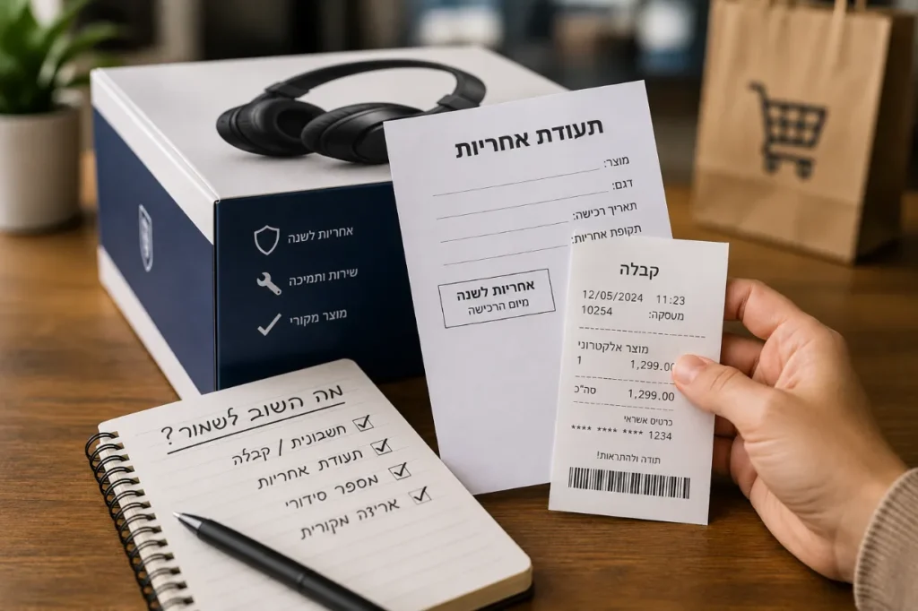 מה חשוב לשמור כדי לקבל אחריות על מוצר